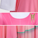 Kids Girls Film Wicked Glinda Cosplay Costume Pink Long Sleeve Dress - AwwwCos