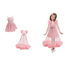 Kids Girls Film Wicked Glinda Cosplay Costume Pink Tulle Gown Spaghetti Strap Dress - AwwwCos