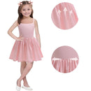 Kids Girls Film Wicked Glinda Cosplay Costume Pink Tulle Gown Spaghetti Strap Dress - AwwwCos