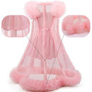 Kids Girls Film Wicked Glinda Cosplay Costume Pink Tulle Gown Spaghetti Strap Dress - AwwwCos