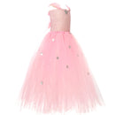 Kids Girls Film Wicked Glinda Cosplay Pink Crochet Tulle Dress Gown - AwwwCos