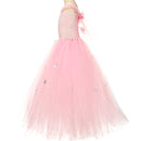 Kids Girls Film Wicked Glinda Cosplay Pink Crochet Tulle Dress Gown - AwwwCos