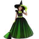 Kids Girls Film Wicked Witch Elphaba Cosplay Costume Dress Gloves Hat - AwwwCos