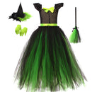 Kids Girls Film Wicked Witch Elphaba Cosplay Costume Dress Gloves Hat - AwwwCos