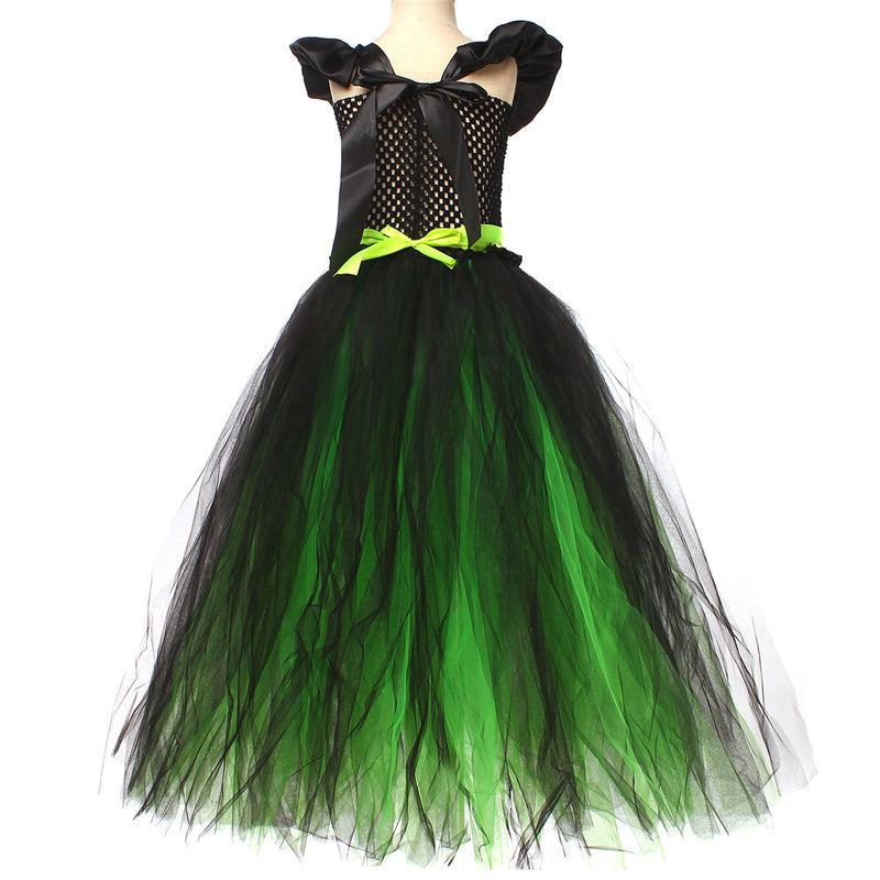 Kids Girls Film Wicked Witch Elphaba Cosplay Costume Dress Gloves Hat - AwwwCos
