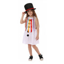 Kids Girls Halloween Jester Christmas Elf Cosplay Costume White Dress Hat - AwwwCos