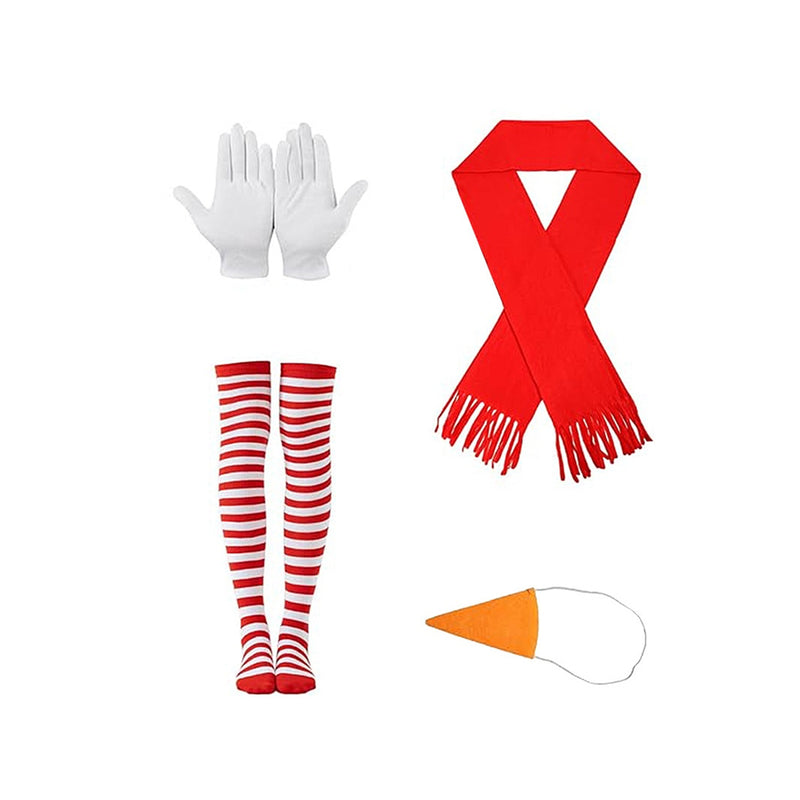 Kids Girls Halloween Jester Christmas Elf Cosplay Costume White Dress Hat - AwwwCos