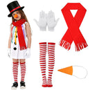 Kids Girls Halloween Jester Christmas Elf Cosplay Costume White Dress Hat - AwwwCos