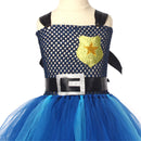 Kids Girls Rabbit Judy Cosplay Costume Crocheted Tutu Dress Ears Headband