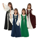 Kids Girls Retro A Line Medieval Princess Cosplay Costume Maxi Fairy Dress