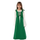 Kids Girls Retro A Line Medieval Princess Cosplay Costume Maxi Fairy Dress