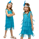 Kids Girls Retro Latin Dance Tassel Skirt Stage Performance Costume - AwwwCos