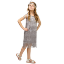 Kids Girls Retro Latin Dance Tassel Skirt Stage Performance Costume - AwwwCos