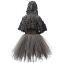 Kids Grim Reaper Cosplay Costume Ripped Dress Cloak Chain Scythe Prop