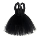 Kids Halloween Party Black White Girls Art Cosplay Costume Puffy Dress Tutu Skirt - AwwwCos