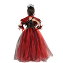 Kids Halloween Spider Witch Devil Crochet Top Puffy Tulle Dress - AwwwCos