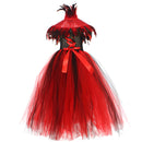 Kids Halloween Spider Witch Devil Crochet Top Puffy Tulle Dress - AwwwCos