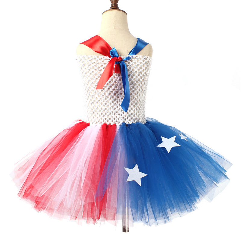 Kids Independence Day Patriotic Cosplay Crochet Dress Headband