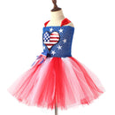 Kids Independence Day Patriotic Cosplay Crochet Dress Pink Skirt - AwwwCos