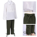 Kids Medieval Pirate Cosplay Costume Shirt Ankle Pants Scottish Top Trouser