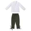 Kids Medieval Pirate Cosplay Costume Shirt Ankle Pants Scottish Top Trouser