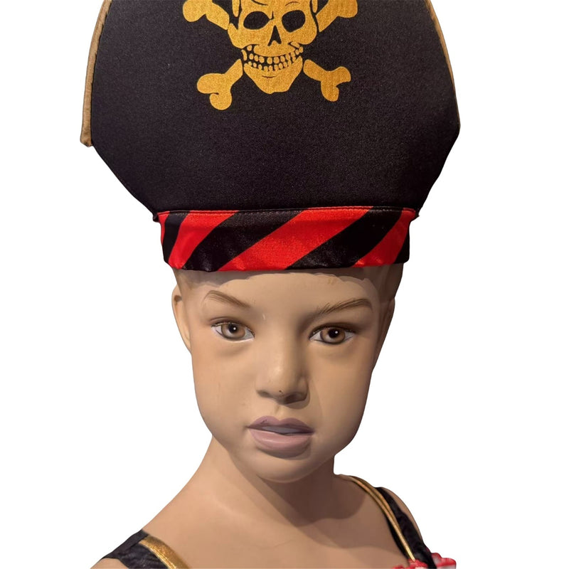 Kids Pirate Cosplay Costume Hat Eye Patch Role Play Girls Dress Up
