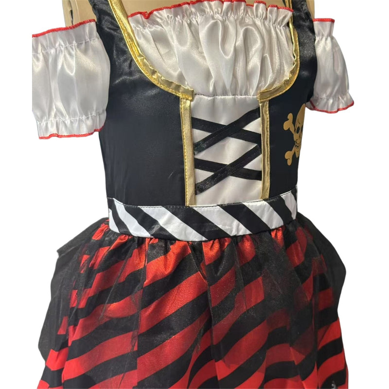 Kids Pirate Cosplay Costume Hat Eye Patch Role Play Girls Dress Up