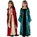 Kids Retro A Line Medieval Princess Cosplay Costume Halloween Velvet Dress