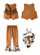 Kids Tassel Vest Activity Performance Western Denim Cosplay Costume - AwwwCos