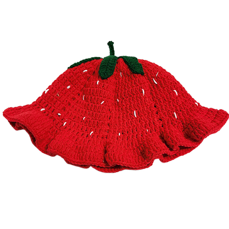 Knitted Crochet Hat Fruits Strawberries Oranges Handmade Cosplay Accessory - AwwwCos