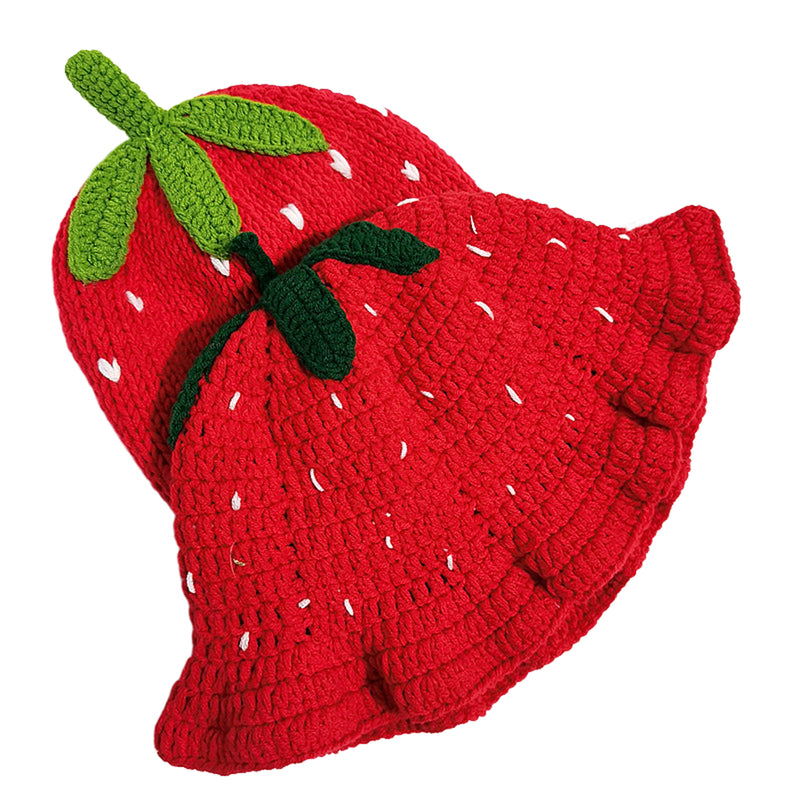 Knitted Crochet Hat Fruits Strawberries Oranges Handmade Cosplay Accessory - AwwwCos