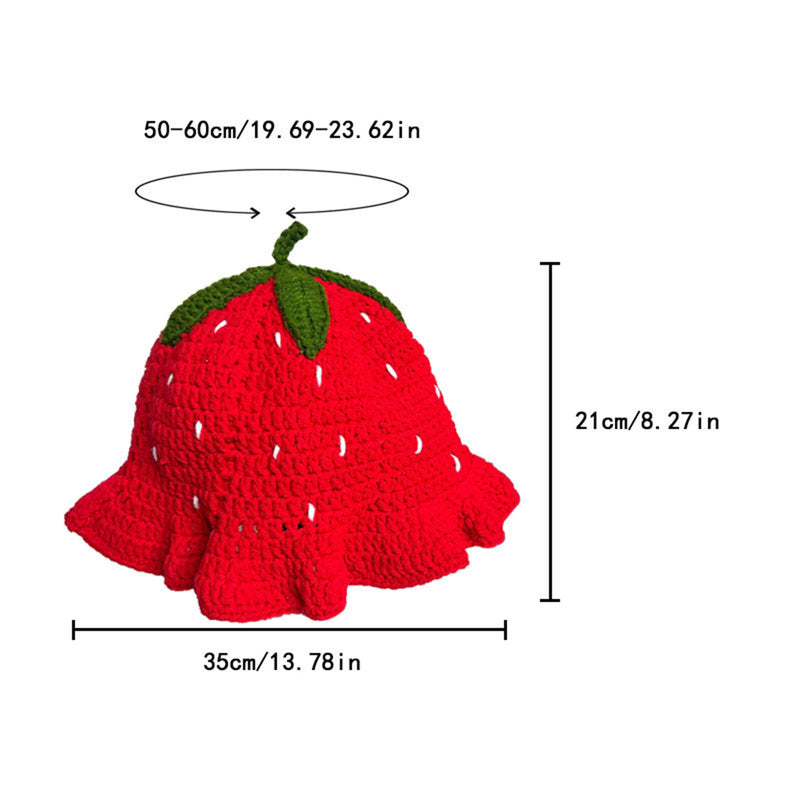 Knitted Crochet Hat Fruits Strawberries Oranges Handmade Cosplay Accessory - AwwwCos
