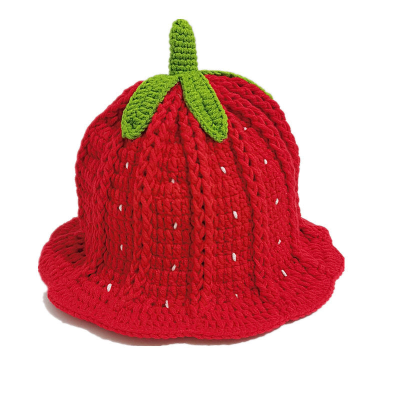 Knitted Crochet Hat Fruits Strawberries Oranges Handmade Cosplay Accessory - AwwwCos