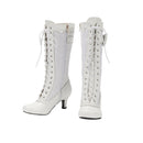 Lace Up Medieval Victorian Boots Cosplay Mid-Calf Boot with Ruffles - AwwwCos