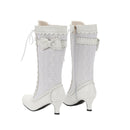 Lace Up Medieval Victorian Boots Cosplay Mid-Calf Boot with Ruffles - AwwwCos
