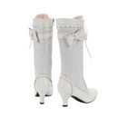Lace Up Medieval Victorian Boots Cosplay Mid-Calf Boot with Ruffles - AwwwCos