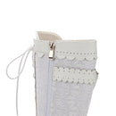 Lace Up Medieval Victorian Boots Cosplay Mid-Calf Boot with Ruffles - AwwwCos