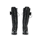 Lace Up Medieval Victorian Boots Cosplay Mid-Calf Boot with Ruffles - AwwwCos