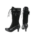 Lace Up Medieval Victorian Boots Cosplay Mid-Calf Boot with Ruffles - AwwwCos
