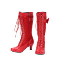 Lace Up Medieval Victorian Boots Cosplay Mid-Calf Boot with Ruffles - AwwwCos