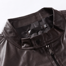 Lightweight Stand Collar Zipper Coat Motorcycle Faux Leather Short Jacket