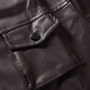 Lightweight Stand Collar Zipper Coat Motorcycle Faux Leather Short Jacket