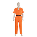 Luigi Prison Uniform V Neck Work Jumpsuit Cosplay Costume - AwwwCos