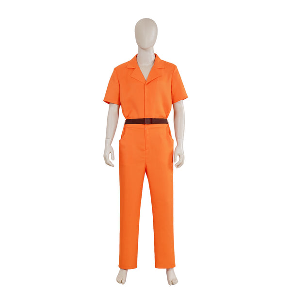 Luigi Prison Uniform V Neck Work Jumpsuit Cosplay Costume - AwwwCos