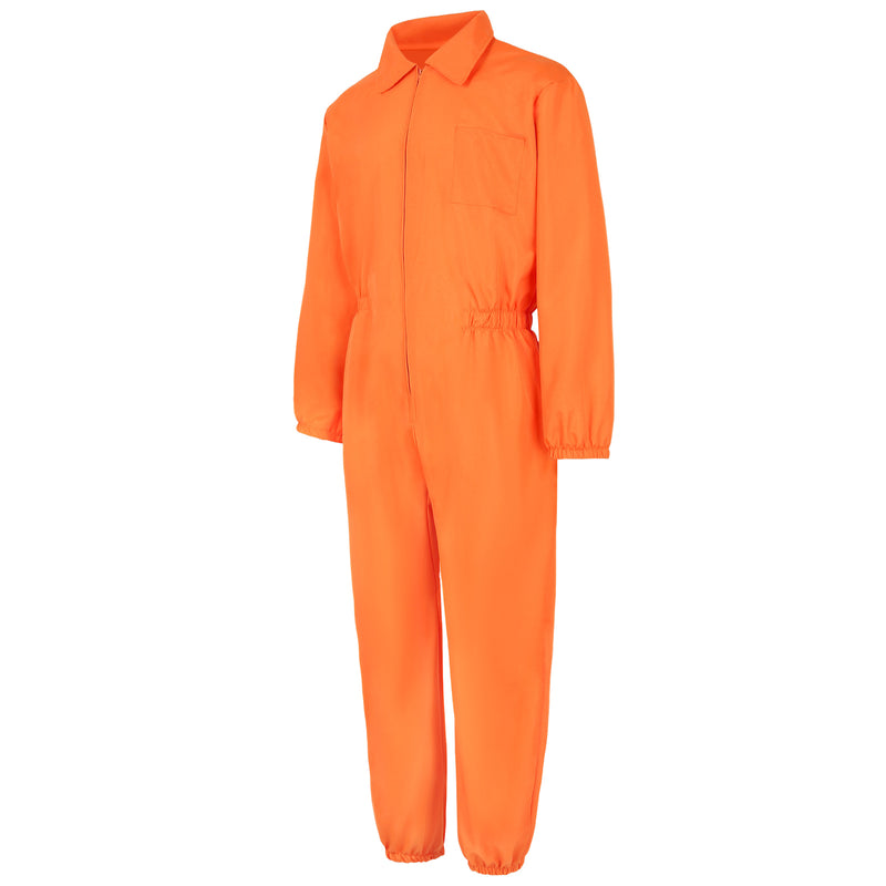 Luigi Cosplay Costume Prison Clothes Orange Jumpsuit