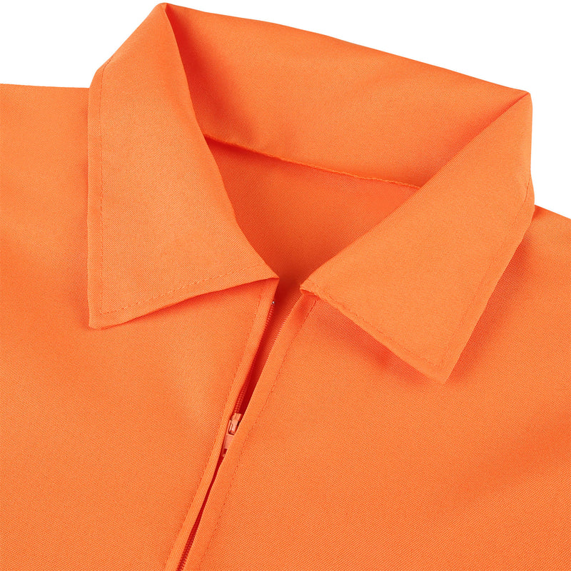 Luigi Cosplay Costume Prison Clothes Orange Jumpsuit