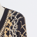 Luxury Palace French Style Women Small Suit Fashion V-neck Bead Printing Jacket - AwwwCos