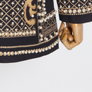 Luxury Palace French Style Women Small Suit Fashion V-neck Bead Printing Jacket - AwwwCos