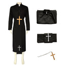 Male Clergy Cosplay Black Robe Priest Monk Wizard Exorcist Costume - AwwwCos