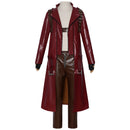 Male Game Dante Cosplay Costume Faux Leather Burgundy Trench - AwwwCos